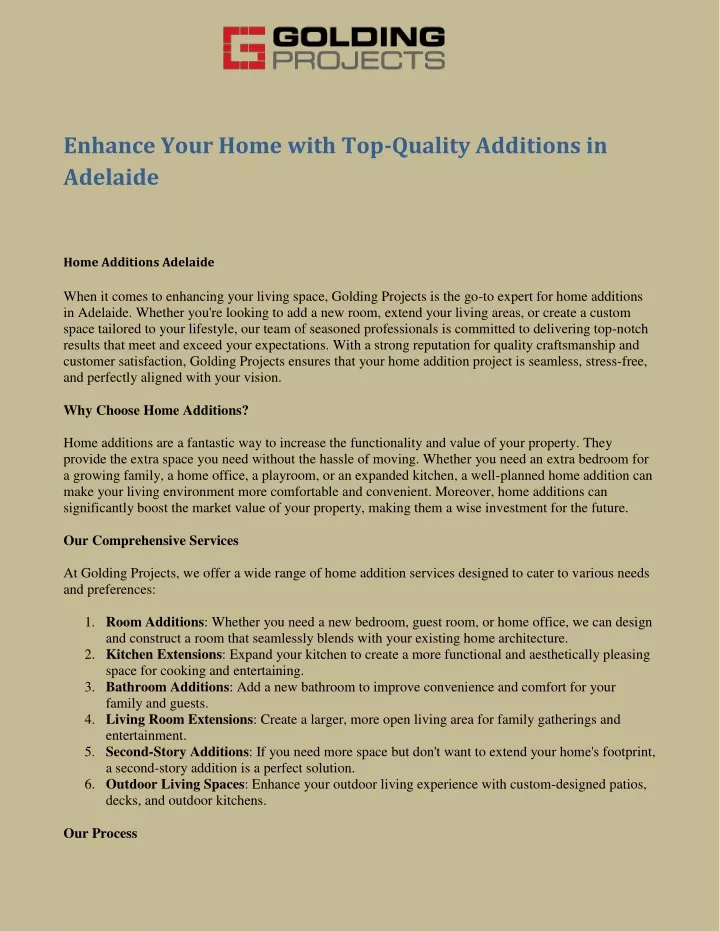 enhance your home with top quality additions