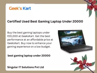 Certified Used Best Gaming Laptop Under 20000