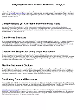 Browsing Affordable Funeraria Providers in Chicago, IL