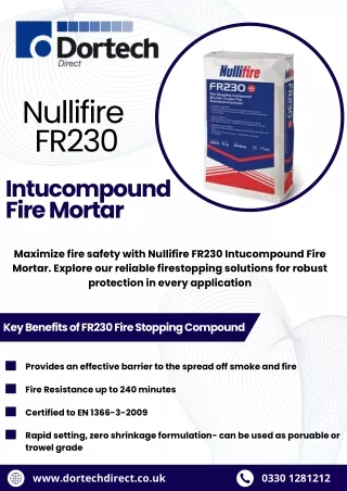 FR230 Firestopping Intumescent Compound - Dortech Direct