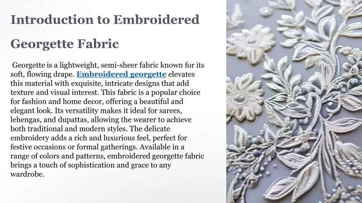 introduction to embroidered georgette fabric