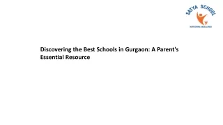 Discovering the Best Schools in Gurgaon-A Parent's Essential Resource