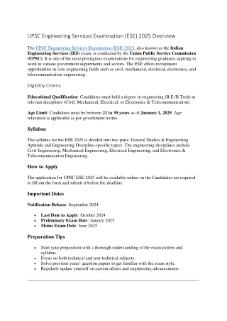 UPSC engineering services online examination form 2025 apply now