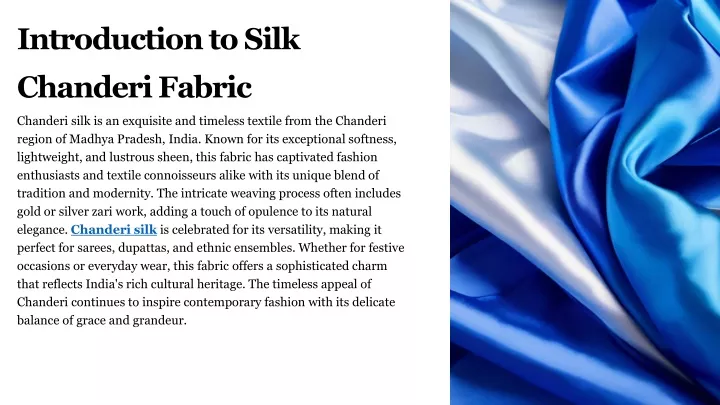 introduction to silk chanderi fabric