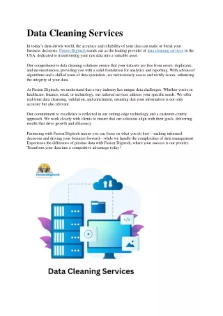 data cleaning services