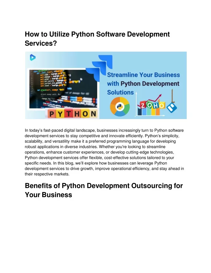 how to utilize python software development