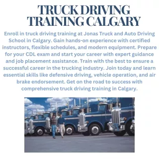 Professional Truck Driving Training in Calgary – Jonas Truck and Auto Driving Sc