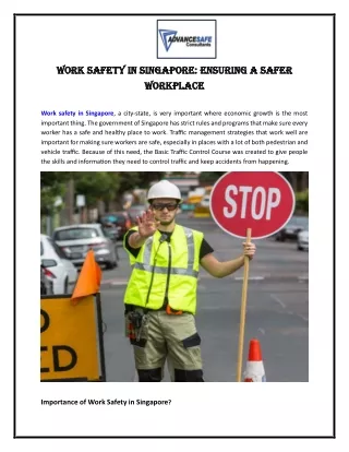 Work Safety in Singapore- Ensuring a Safer Workplace