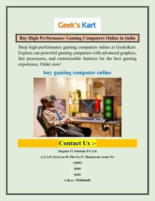 Buy High-Performance Gaming Computers Online in India