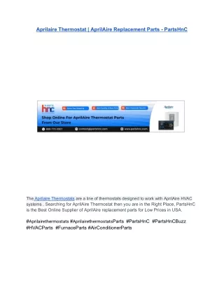 Aprilaire Thermostat _ AprilAire Replacement Parts - PartsHnC