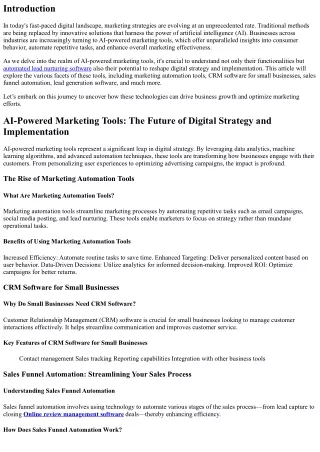 AI-Powered Marketing Tools: The Future of Digital Strategy and Implementation