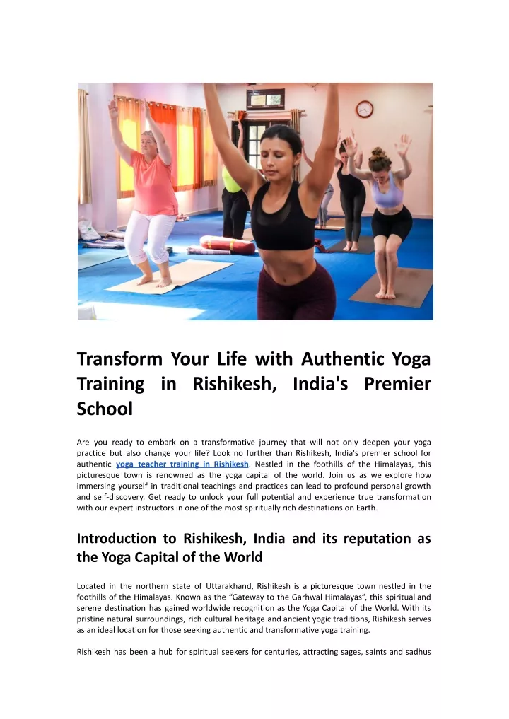 transform your life with authentic yoga training