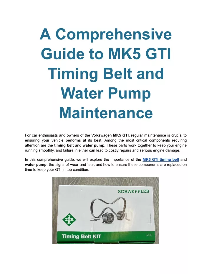 a comprehensive guide to mk5 gti timing belt