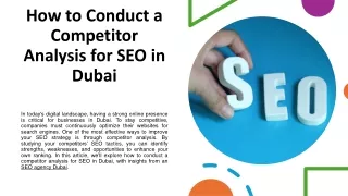 How to Conduct a Competitor Analysis for SEO in Dubai