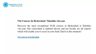 vlsi courses in hyderabad takshila vlsi com