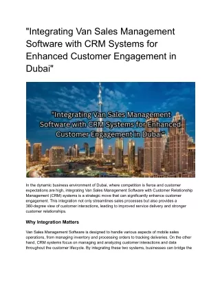 integrating van sales management software with