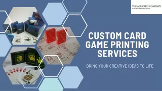 Custom Card Game Printing Services