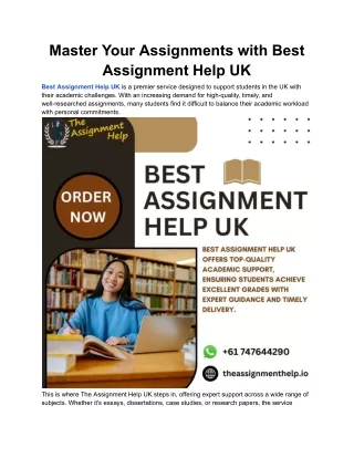 Master Your Assignments with Best Assignment Help UK