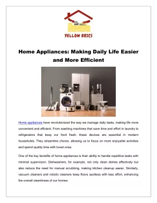 home appliances making daily life easier and more