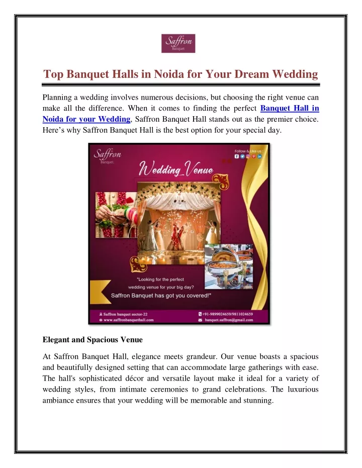 top banquet halls in noida for your dream wedding