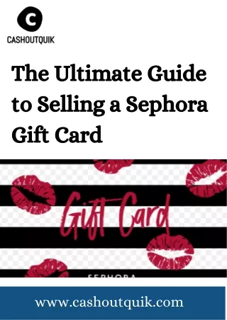 The Ultimate Guide to Selling a Sephora Gift Card