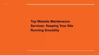 Top Website Maintenance Services: Keeping Your Site Running Smoothly