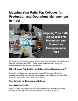 Mapping Your Path_ Top Colleges for Production and Operations Management in India