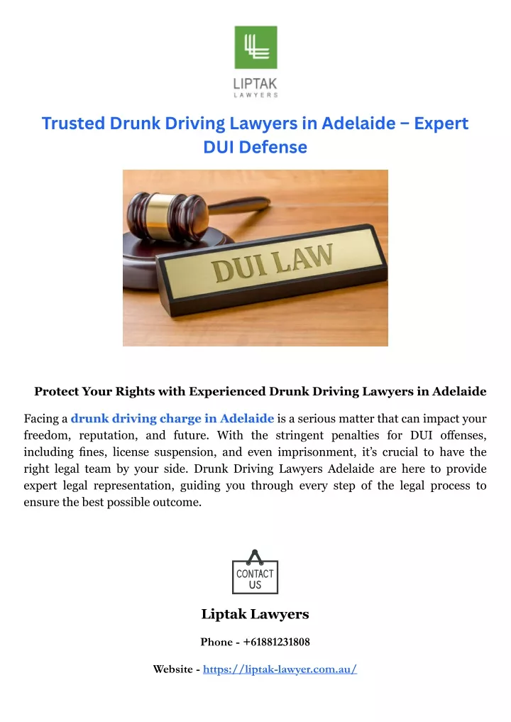 trusted drunk driving lawyers in adelaide expert