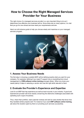 How to Choose the Right Managed Services Provider for Your Business