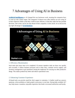 7 advantages of using ai in business