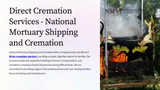 Direct Cremation Services - National Mortuary Shipping and Cremation