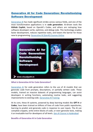 generative ai for code generation revolutionizing