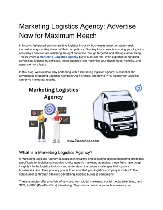 marketing logistics agency advertise