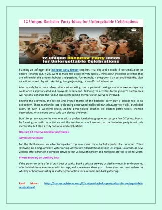 12 Unique Bachelor Party Ideas for Unforgettable Celebrations