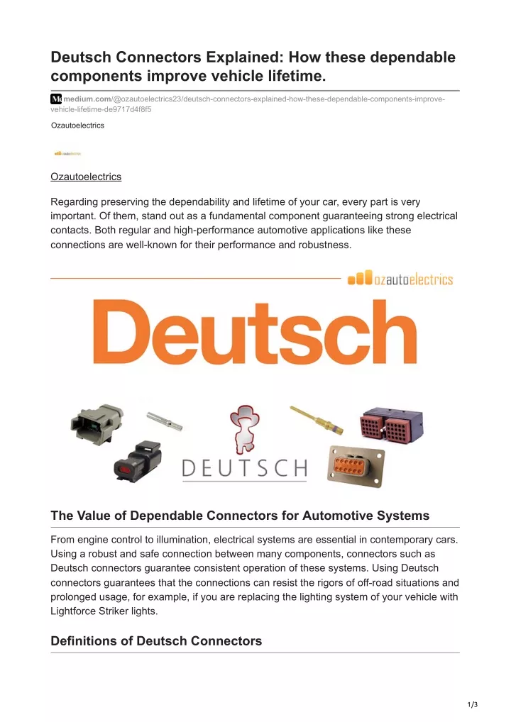 deutsch connectors explained how these dependable