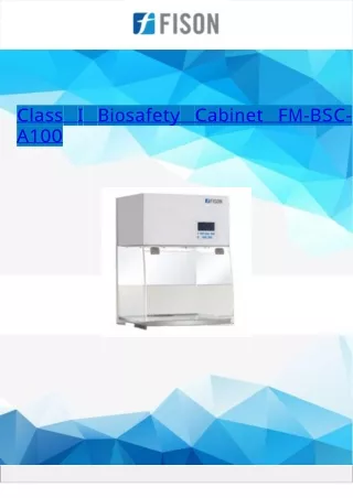 Class I Biosafety Cabinet