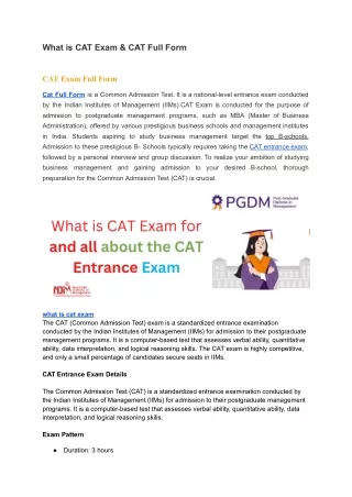 What is CAT Exam & CAT Full Form and Cat exam eligibility