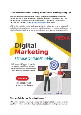 Full Service Marketing Company | Complete Business Solutions
