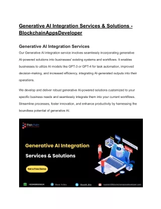 generative ai integration services solutions