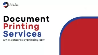 Document Printing Services for Perfect Results Every Time With centre copy printing