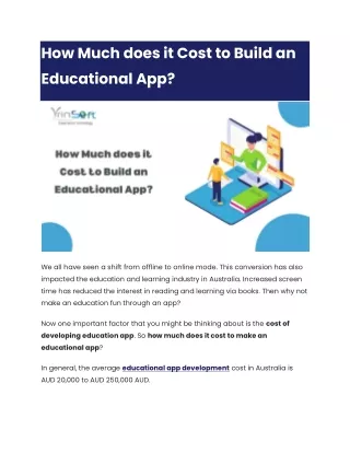How Much does it Cost to Build an Educational App