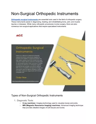 non surgical orthopedic instruments