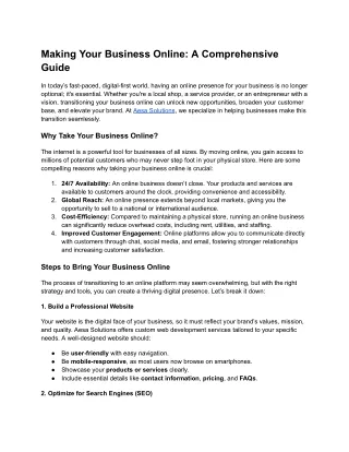 Making Your Business Online_ A Comprehensive Guide
