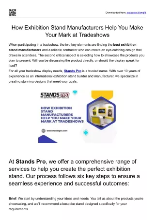 How Exhibition Stand Manufacturers Help You Make Your Mark at Tradeshows