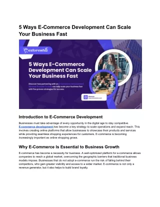 5 Ways E-Commerce Development Can Scale Your Business Fast