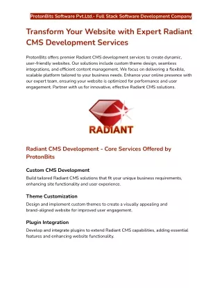 Transform Your Website with Expert Radiant CMS Development Services