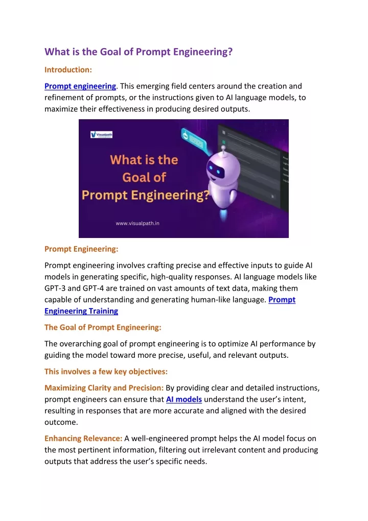 what is the goal of prompt engineering