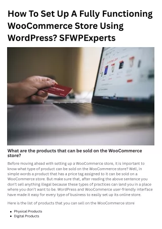 How To Set Up A Fully Functioning WooCommerce Store Using WordPress -SFWPExperts