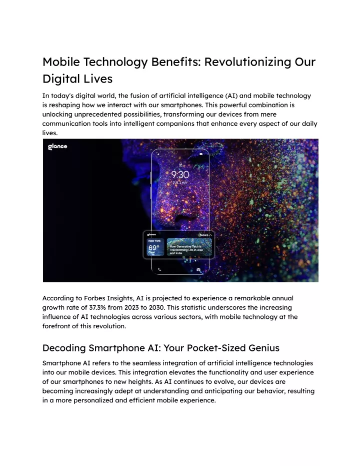 mobile technology benefits revolutionizing