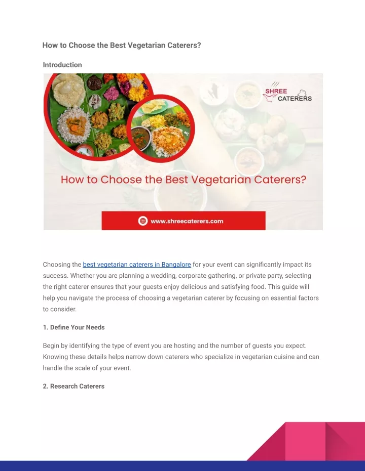 how to choose the best vegetarian caterers